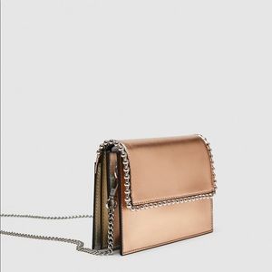 Zara Crossbody Purse with Metal Details NWOT